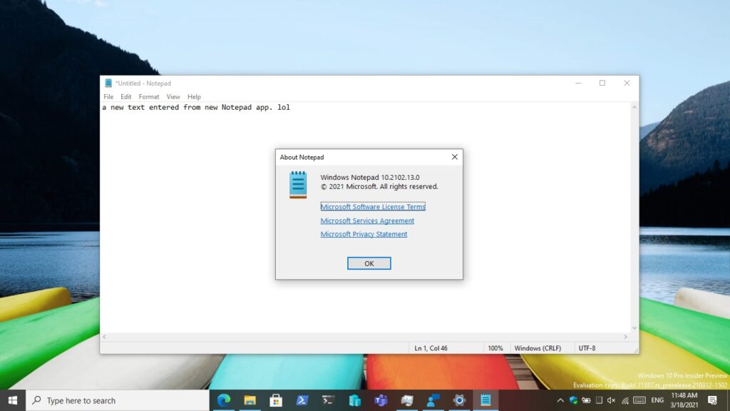 Given a try with Windows 10 Insider Preview Build 21337 AugmaStudio