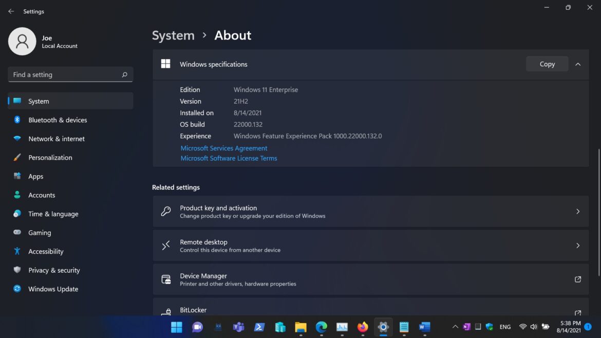Give a try with Windows 11 Insider Preview Build 22000.132