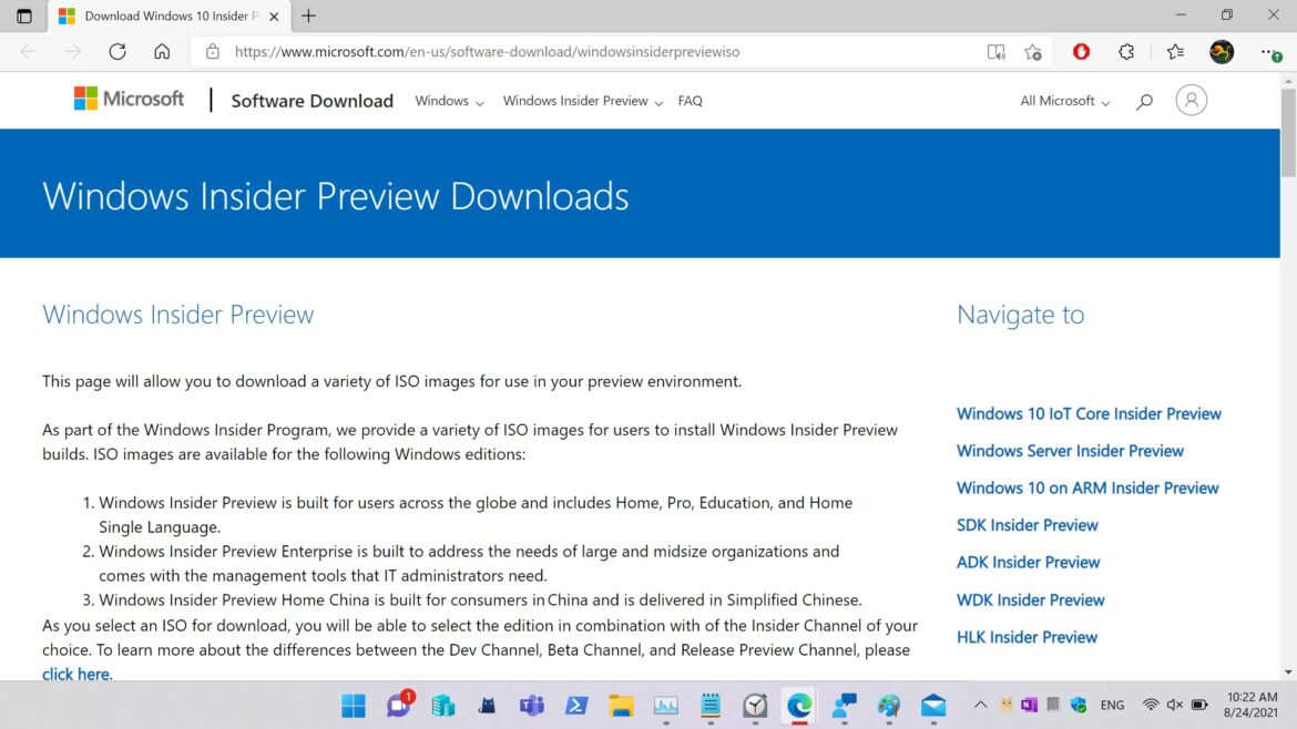 Windows 11 Insider Preview Builds ISO are available to download now