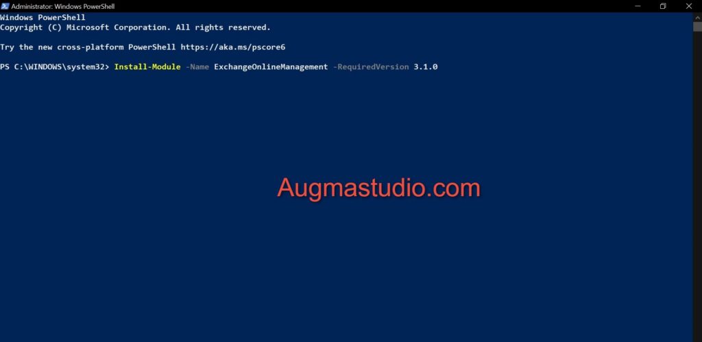 How to install Exchange Online PowerShell module - AugmaStudio