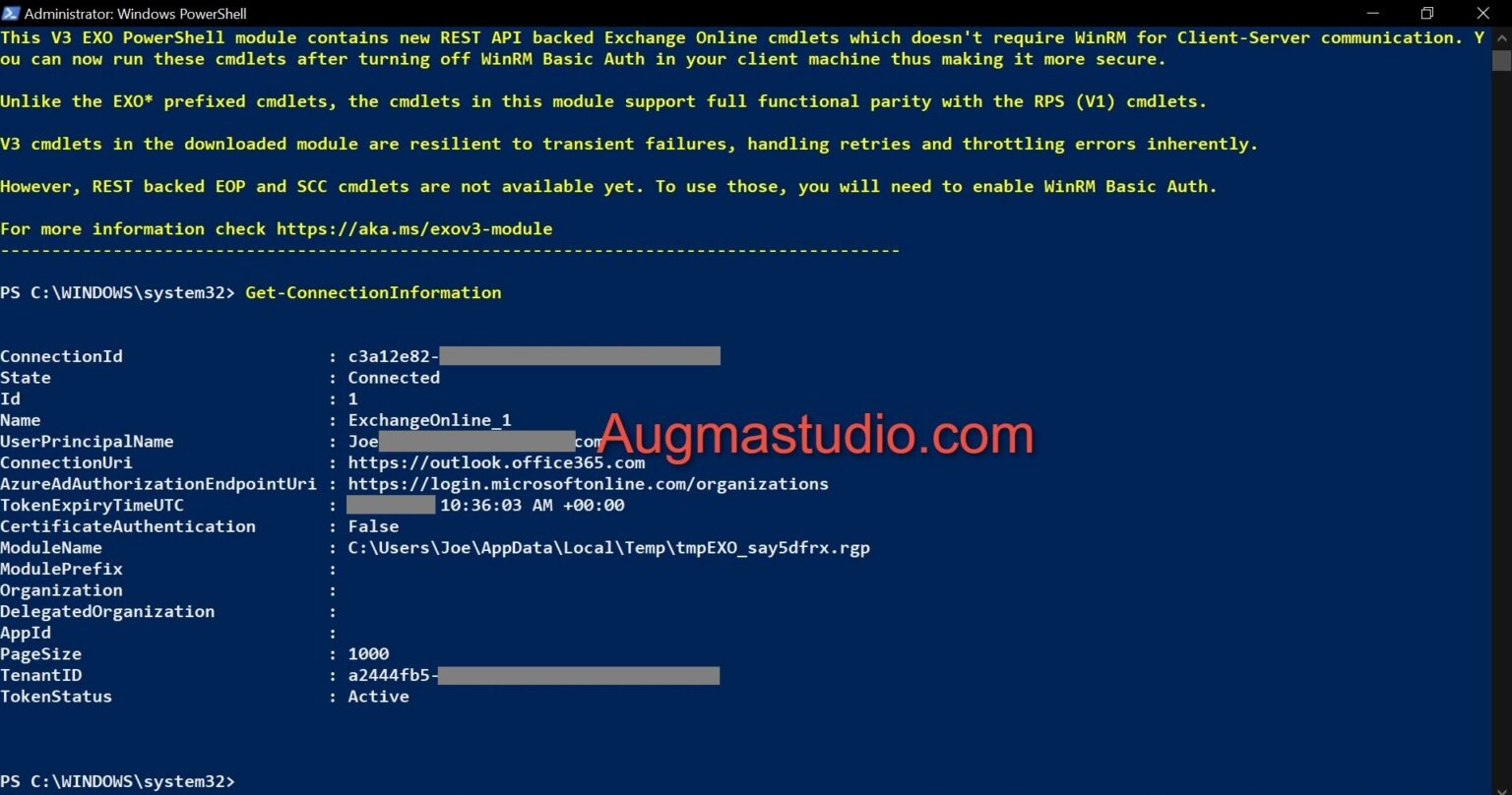 How to install Exchange Online PowerShell module - AugmaStudio